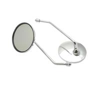 A Pair Chrome Motorcycle Scooter Mirrors Universal Motorbike Rear View Mirror 8mm 22mm 25mm Handlebar Round Oval Convex Rears Views Mirrors