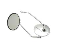 A Pair Chrome Motorcycle Scooter Mirrors Universal Motorbike Rear View Mirror 8mm Thread Round Oval Convex Mirrors Rearviews Sides Mirrors