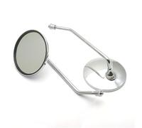 A Pair Chrome Motorcycle Scooter Mirrors Universal Motorbike Rear View Mirror 8mm Thread Round Oval Convex Mirrors Motorbike Handlebar Side Mirrors