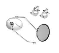 A Pair Chrome Motorcycle Scooter Universal Rear View Mirror 8mm 22mm 25mm Handlebar Round Oval Convex Mirrors(For 25mm handlebar)
