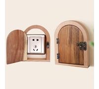 A pair Handcrafted Wooden Plug Cover,Decorative Wall Ornament,Hide Switch Hole,Dust Guard,Cat eye occlusion