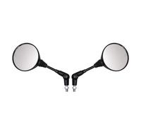 A Pair Motorcycle Black Universal 10mm Side Rearview Mirror Anti-fall Folding Round Rears Views Sides Mirrors