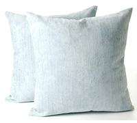A Pair of 16in x 16in Classic Plain Chenille Cushion Covers in Duck Egg Blue
