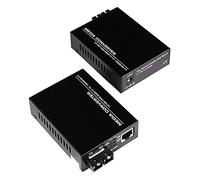A Pair of 2 Pack Single Mode Dual SC Fiber Gigabit Fast Ethernet Media Converter, Bidi Mini 1x 10/100/1000Base-T RJ45 to 1000Base-SC Slot Ethernet Media Converter, up to 30km 1310-nm, AC 100V~240V