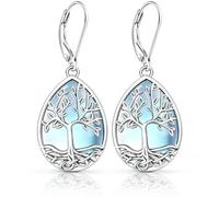 A pair of 925 Sterling Silver Drop Earrings - Elegant Vintage Style Moonstone Teardrop Dangle Earrings, Perfect for Daily Wear or Gifts
