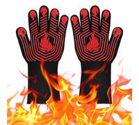 A Pair of BBQ Gloves - 1472°F / 800°C Heat Resistant Grilling Gloves with Non-Slip Silicone, Long Kitchen Mitts for Barbecue, Cooking, Baking, Welding, EN407 Certified