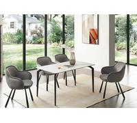 A Pair Of Claudia Art Deco Dining Chairs In Grey Color