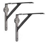 A Pair of Jones & Grey Antique Industrial Gallows Style Cast Iron Metal Book Shelf Brackets Supports