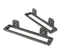 A Pair of Jones & Grey Hollow Cast Iron Alcove Shelf Brackets Grey