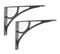 A Pair of Jones & Grey Vintage Industrial Arch Style Cast Iron Metal Shelf Brackets SF-14