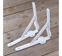 A Pair of Jones & Grey White Vintage Industrial Gallows Style Cast Iron Shelf Brackets