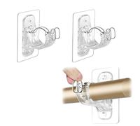 A pair of No Screws Curtain Pole, Stick On Curtain Rail, Self Adhesive Curtain Rod Holder, No Drill Curtain Pole Brackets, Ideal for Living Room, Bathroom, Kitchen, and Hotel Use