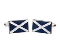A Pair of Scottish Flag Shirt Cufflinks in a GS Cufflinks Box
