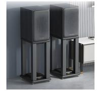 A Pair of Speaker Stands, Stage Speaker Stands Bookshelf/Satellite/Large Speaker, Anti-Vibration Design(Black,25x30x60cm)