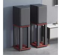 A Pair of Speaker Stands, Stage Speaker Stands Bookshelf/Satellite/Large Speaker, Anti-Vibration Design(Brown,22x28x80cm)