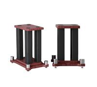 A Pair of Universal Speaker Stands, Heavy Duty Speaker Stands Holds Bookshelf Speaker Satellite Speaker Large Speaker, Vibration-Absorbing MDF Design, Holds 88lbs Speaker (Teak, 30cm/11.8in)