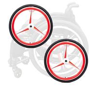 A Pair of Wheelchair Replacement Pneumatic Rear Wheel for Sport Wheelchair 24 X 1.75, Quick Release Tire Wheelchair Accessories 1/2"(12.7mm)(Red)