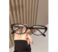 A Pair Of Women's Multi-Color Cat-Eye PC Frame Solid Full-Frame Personalized Rice Pin Fashion Flat Lenses