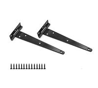 A Pair Securit Heavy Duty Tee Hinge Standard Black Metal Tee Hinges with Screws for Gates and Sheds
