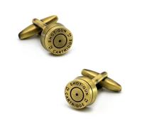 a Pair Shotgun Cartridge Bullet Cufflinks for Men, Antique Brass
