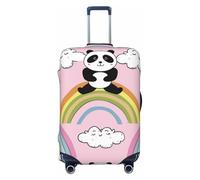 A Panda Sitting with A Rainbow Elastic Travel Luggage Cover Suitcase Protector, Print Suitcase Baggage Cover Anti-Scratch