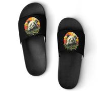 A Panda Smoking Weed Men's Slide Sandal Non Slip Shower Shoes Bathroom Slippers for Pool Beach 41 (255mm)