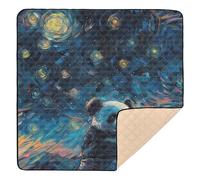 A Panda Under A Starry Sky Large Stylish Baby Activity Play Mat for Floor Portable Baby Play Tummy Time Mat for Babies Infants Toddlers, 50'' x 50''