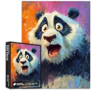 A Panda with a Surprised Expression 1000 Piece Jigsaw Puzzles for Adults Humorous and Cute Art Puzzle Colorful DIY Puzzles for Home Decoration Gifts Family Puzzle Perfect for Game Nights 50×70cm