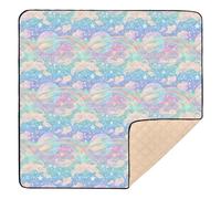 A Pastel Rainbow Sky Large Sturdy Baby Playmat for Floor Comfortable Travel Play Mat for Babies Infants Toddlers, 50'' x 50''