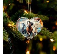 A Pattern with Horses As A Background Acrylic Christmas Ornaments - Love Christmas Tree Decorations Ornament, Winter Holiday Keepsake Pendant for Fireplace, Mantel, Wreath Holiday Party Decor