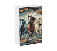 A Pattern with Horses As A Background Cigarette Case - Portable Cigarette Box Lightweight Holder Case for Travel Waterproof Plastic Cigarettes Boxes Pocket Size Storage Box for 20 Cigarettes