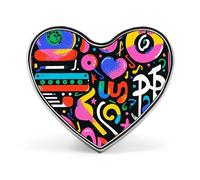 A Pattern with Horses As A Background Lapel Pin Fashion Brooch Pin Cute Button Badges Heart Shape Button Pins Enamel Pins Metal Pinback for Hat Shirt Clothing Bags Decoration, Love form, Aluminum, no