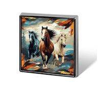A Pattern with Horses As A Background Lapel Pin for Men Brooches And Pins for Women Square Metal Badge for Shirts, Jackets, Hats | Durable Fashion Accessory & Gift for Men, Women, Events