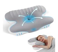 A-Pce Memory Foam Pillow,Neck Support Pillow for Side,Stomach,Back Sleeper,with Cooling Removable pillowcase,Relief neck and shoulder pain,Gray