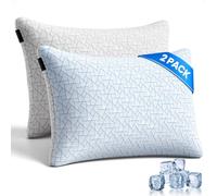 A-Pce Pillows 2 Pack (66x51cm) for All Sleepers, Hypoallergenic Microfiber-Filled Shredded Memory Foam Pillow, Adjustable Loft Hotel Pillows with Removable Pillowcase