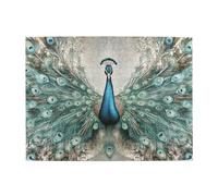 A Peacock Spreads Its Tail Against A White Background Wooden Puzzle 500 Piece Jigsaw Puzzle for Adults Challenging Puzzle for Game Size 15"x20.4"