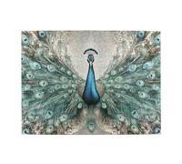 A Peacock Spreads Its Tail Against A White Background Wooden Puzzle 500 Piece Jigsaw Puzzle For Adults Challenging Puzzle For Game Size 15"X20.4"