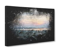 A Pebble Beach Paint Splash Canvas Print for Living Room Bedroom Home Office Décor, Wall Art Picture Ready to Hang, 30 x 20 Inch (76 x 50 cm)