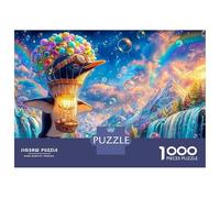 A Penguin Hot Air Balloon in A Dreamy Sky 1000 Piece Jigsaw Puzzle Cute Penguin Recycled Cardboard, Brainteasing Game 38x26cm/1000pcs