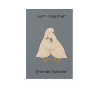 A Perfect Pair-Forever Friends Goose Poster Canvas Poster Bedroom Decor Landscape Office Room Decor Gift 08x12inch(20x30cm)