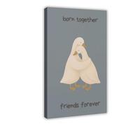 A Perfect Pair-Forever Friends Goose Poster Canvas Poster Bedroom Decor Landscape Office Room Decor Gift 08x12inch(20x30cm)