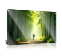A Person Walks Down A Sunlit Forest Path. Retro Wall Decor Decore Decorative | Small Personalized Hanging Art For Living Room Living Room(30X40CM)