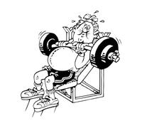 a Person who Lifts Barbells Fine Carving Decals 42x44.5cm Multi Color Selection Black
