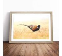 A Pheasant Bird in Abstract | Framed Wall Art Print | Modern Home Decor Picture | Ready to Hang Artwork for Living Room, Bedroom, Kitchen or Office | Multiple Sizes