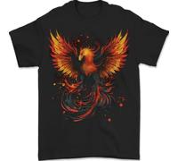 A Phoenix Rising from The Flames Fantasy Mens T-Shirt 100% Cotton Black S