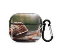 A Photo of A Snail Bluetooth Earbuds Case Cover Full Body Shockproof Protection Hard Case Support Wireless Charging with Keychain Personalized Gift for AirPods 3