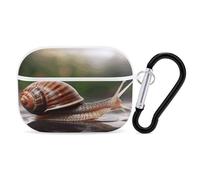 A Photo of A Snail Earbuds Organizer Shockproof Protective Airpods Pro Cover with Carabiner Clip Anti Fall Carrying Earphone Case Cover for Airpods Pro 2nd Generation White