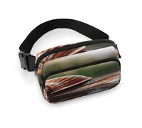 A Photo of A Snail Fanny Pack Belt Bag with Adjustable Strap Fashion Waist Bag for Outdoor Sports Hiking, white, 20x13cm, Full Printed Waist Bag
