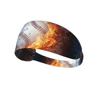 A Picture Of A Baseball In Water And Fire,Sports Sweatband for Unisex Multi Headband Elastic Exercise Hairband