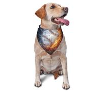 A Picture Of A Baseball In Water And FireDog Bandanas Cat Puppy Scarfs Washable Pet Handkerchief